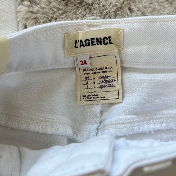 L'AGENCE Kendra High Rise Crop Flare Jeans in Blanc Size 24 - Picture 4 of 7